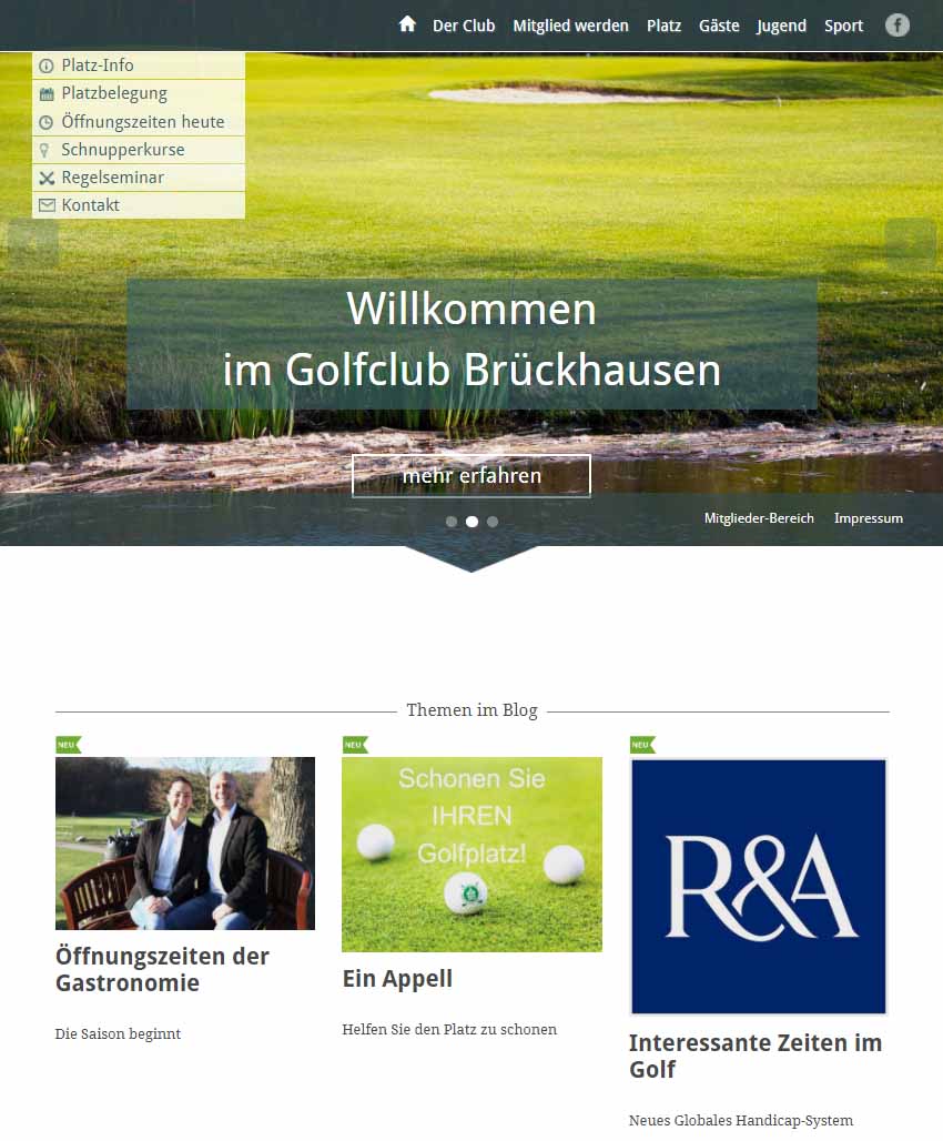 Webseite GC Brückhausen