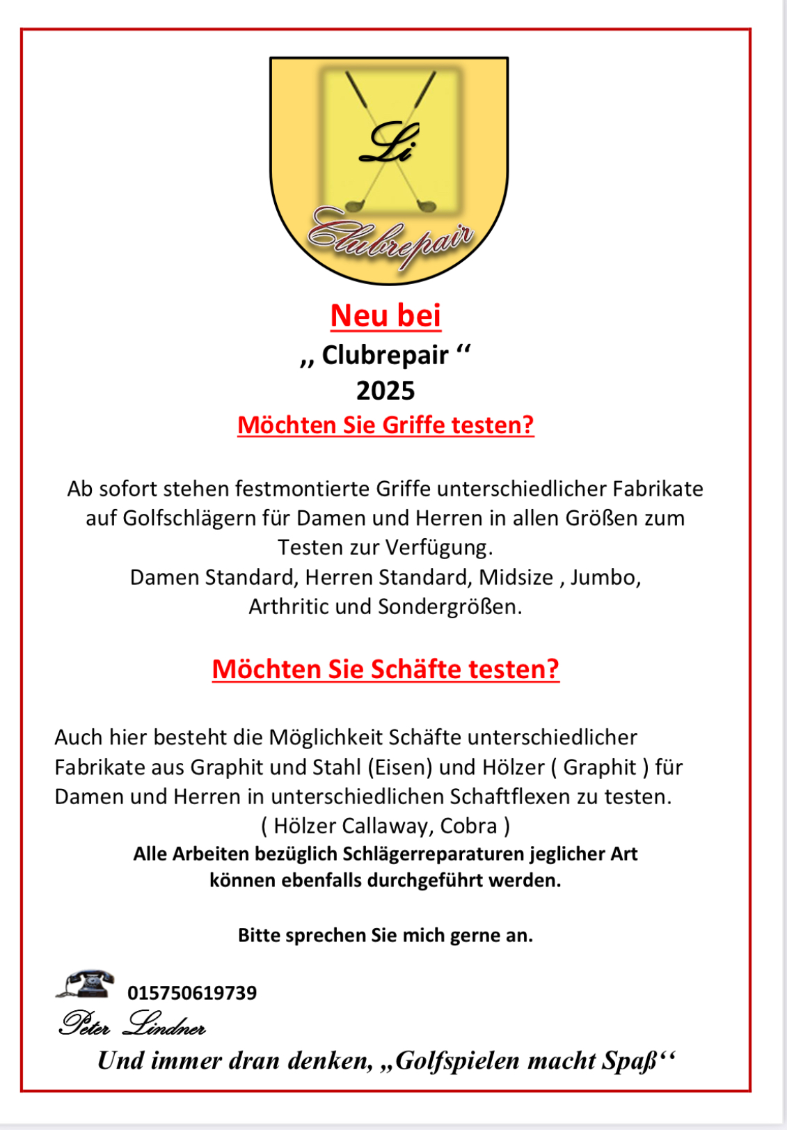  Neu bei Clubrepair